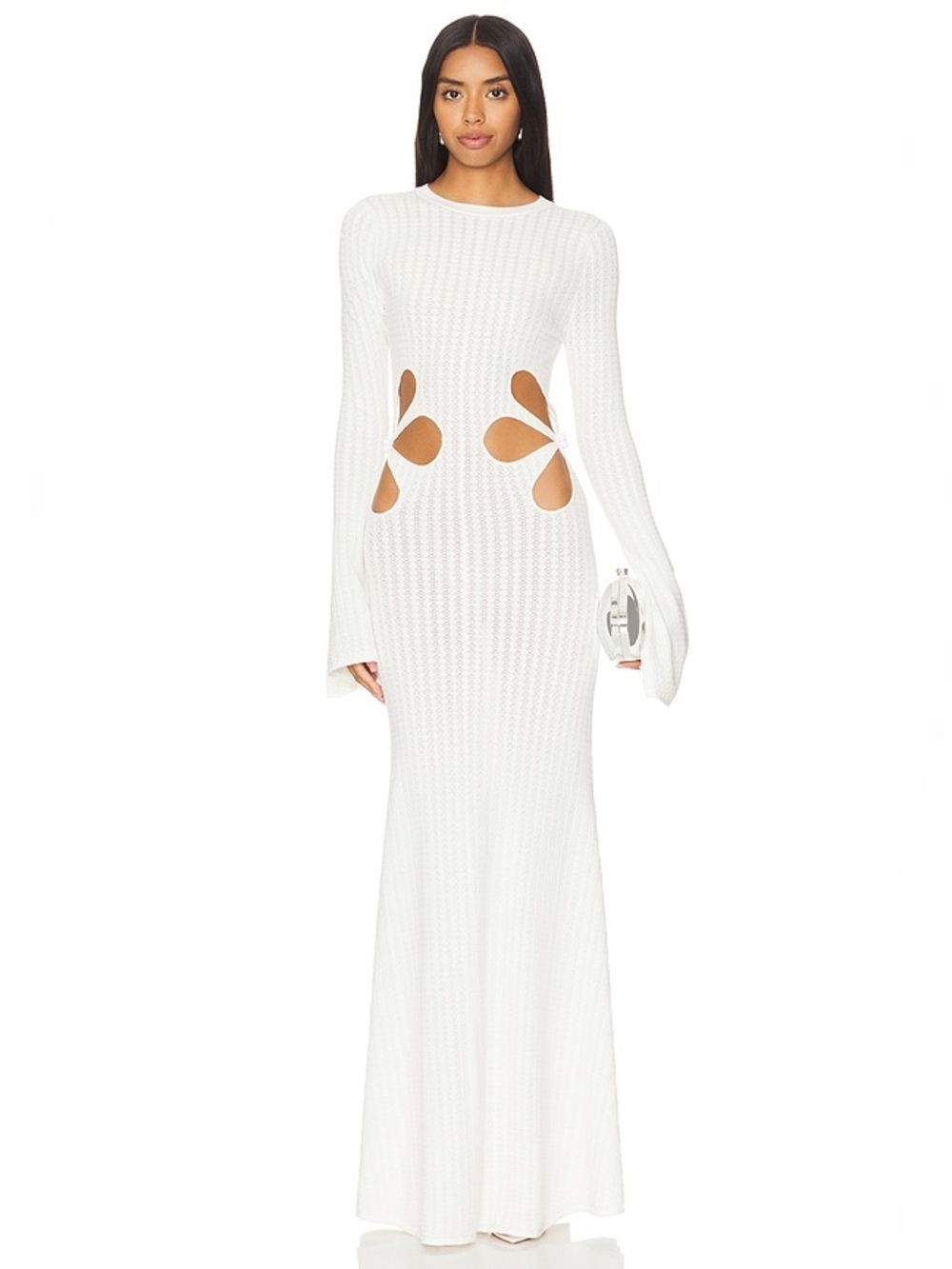 SAU LEE x REVOLVE Destiny Ivory Floral Cutout Knit Maxi Dress